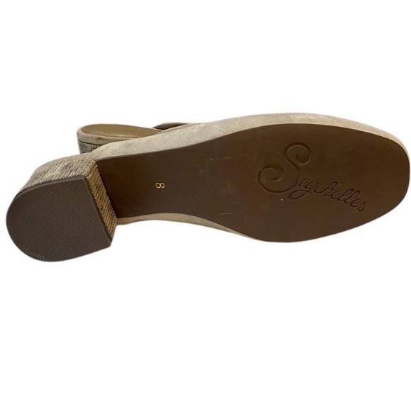 Seychelles Chorus Leather Suede Khaki/Tan Mule Heel 8 - Picture 10 of 12